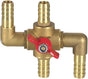 All Solid Brass Body Automobile Integrated 4-Way Heating Water Manual Control Valve 5/8" (16mm) OD Barb V1258-DP02-C-473