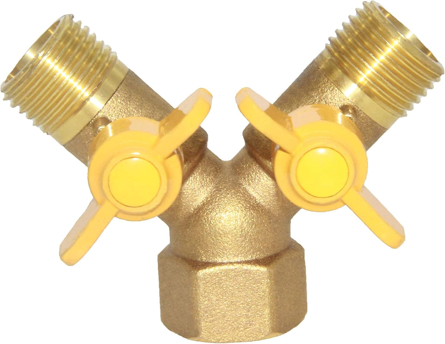 3 Way Split Brass Shut Off Ball Valve Fitting G 1/2" Male x Male x 1/2" Female Thread Y Shaped Type Union V1258-DP02-C-475