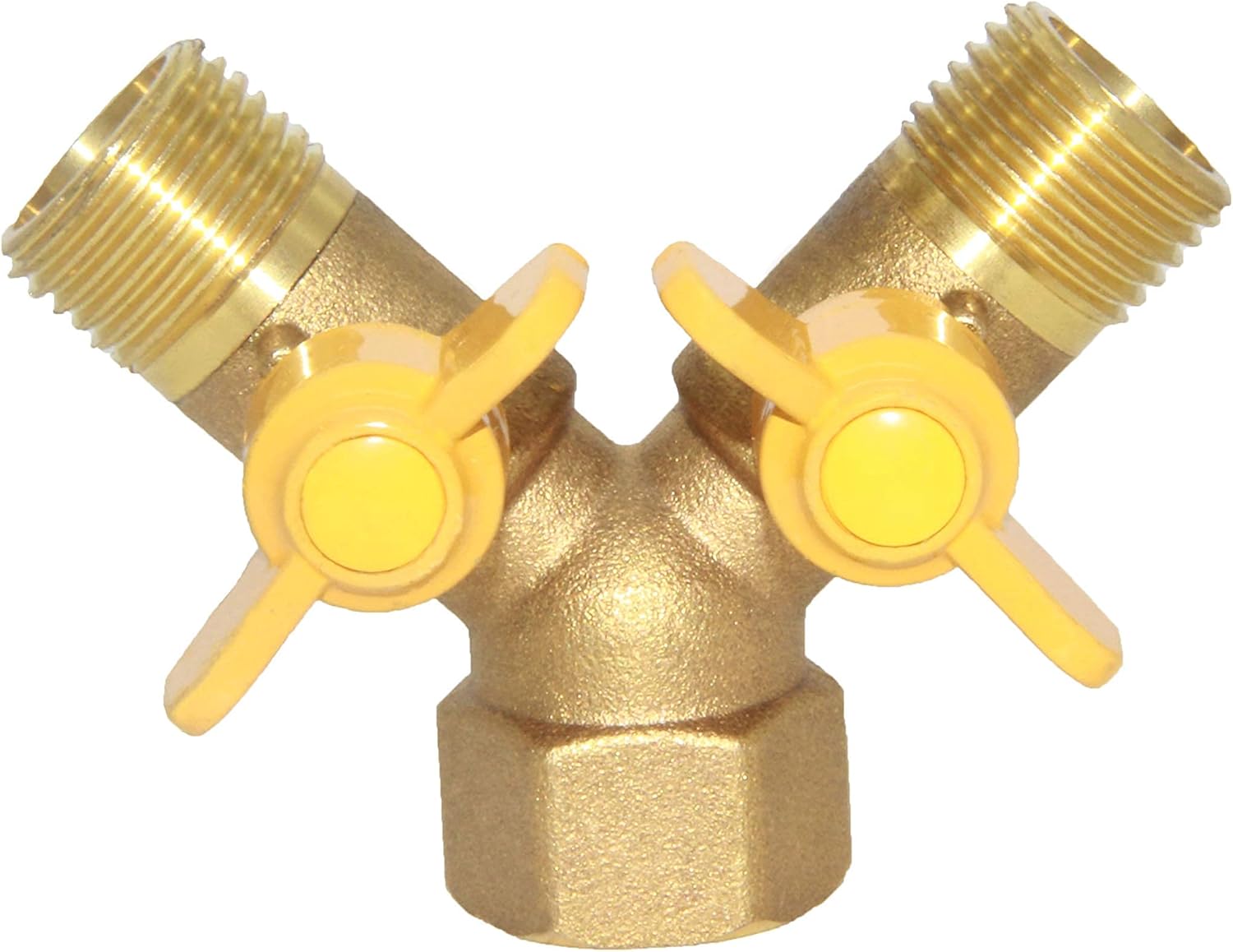 3 Way Split Brass Shut Off Ball Valve Fitting G 1/2" Male x Male x 1/2" Female Thread Y Shaped Type Union V1258-DP02-C-475