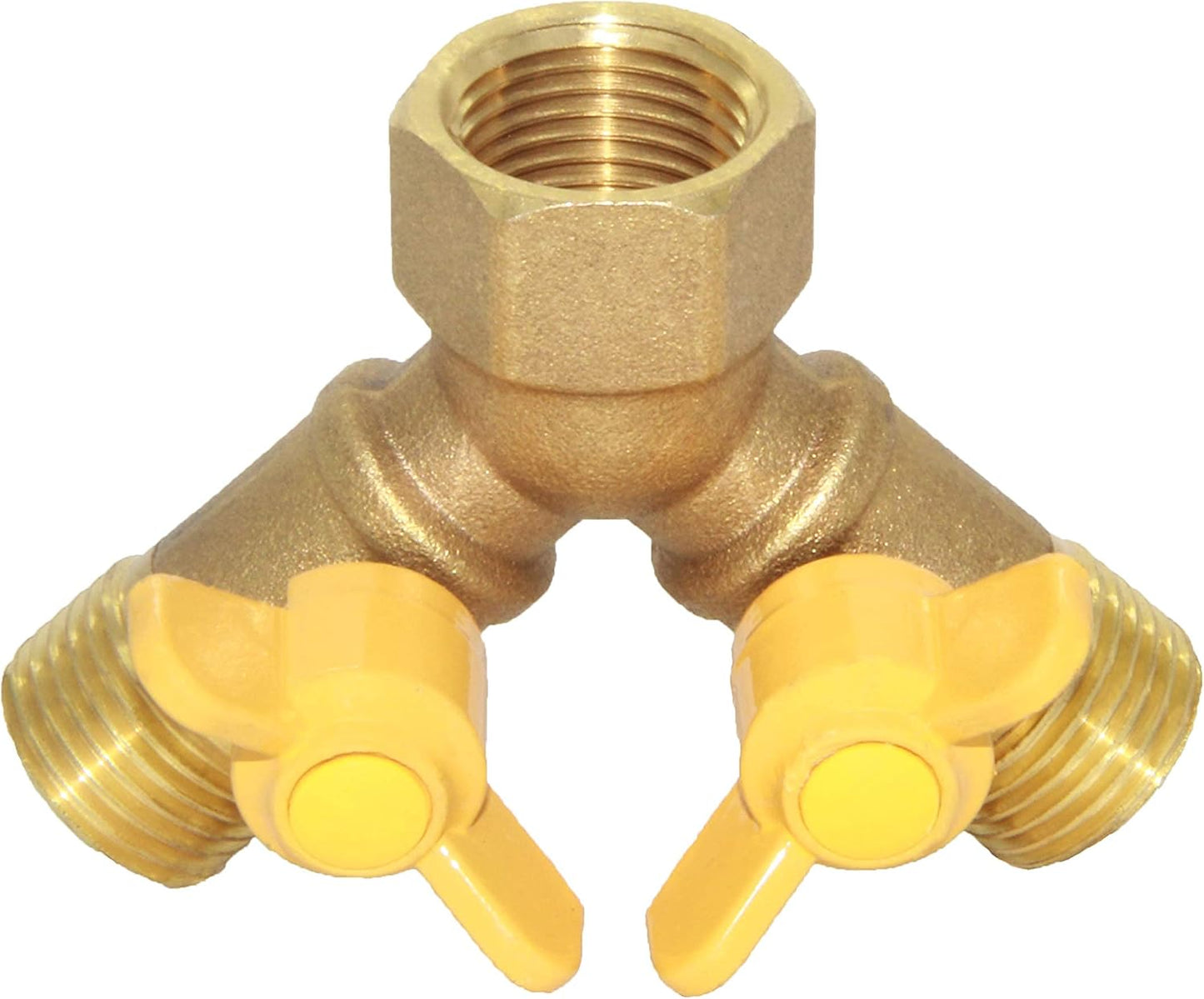 3 Way Split Brass Shut Off Ball Valve Fitting G 1/2" Male x Male x 1/2" Female Thread Y Shaped Type Union V1258-DP02-C-475