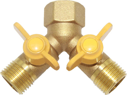 3 Way Split Brass Shut Off Ball Valve Fitting G 1/2" Male x Male x 1/2" Female Thread Y Shaped Type Union V1258-DP02-C-475
