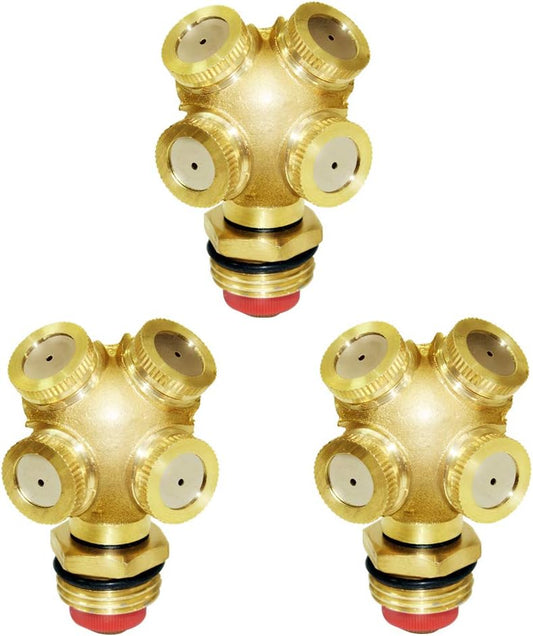 Brass Misting Spray Nozzle 1/2" NPT Male 4-Holes Garden Sprinklers Irrigation Connector Water Sprinklers V1258-DP02-C-478