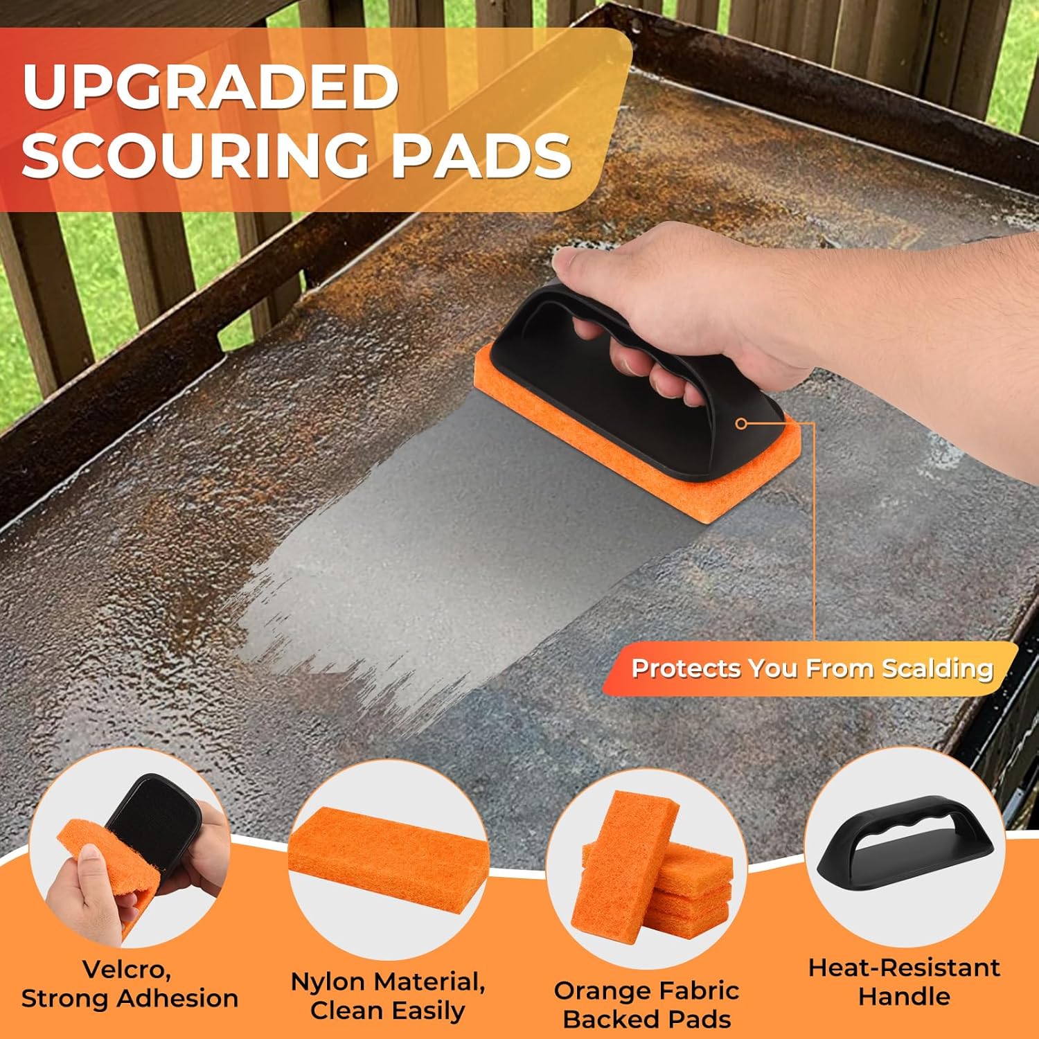 Griddle Cleaning Kit for Blackstone, Flat Top Grill Accessories Cleaner Tool Set Grill Stone, Griddle V1258-DP02-C-48