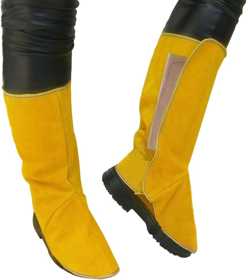 Leather Welding Shoes Covers Foot Protective Splatter Heat Insulation Anti Spark V1258-DP02-C-486