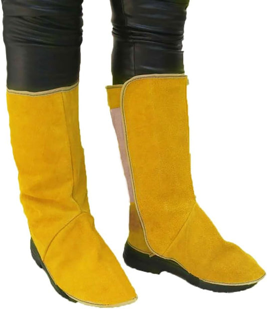Leather Welding Shoes Covers Foot Protective Splatter Heat Insulation Anti Spark V1258-DP02-C-486
