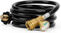 12 FT Propane Extension Hose with Gauge - Leak Detector Replacement for Propane Appliances,Standard P.O.L. V1258-DP02-C-513
