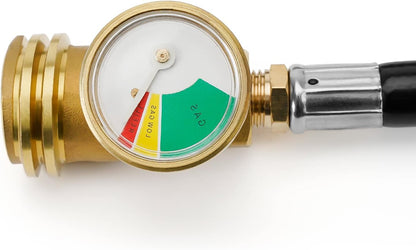 12 FT Propane Extension Hose with Gauge - Leak Detector Replacement for Propane Appliances,Standard P.O.L. V1258-DP02-C-513