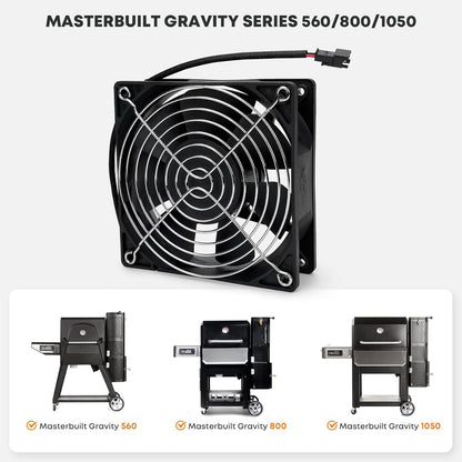 Fan Kit Compatible with Masterbuilt Gravity Series 560/800/1050 Digital Charcoal Grill & Smoker, Replacement V1258-DP02-C-514