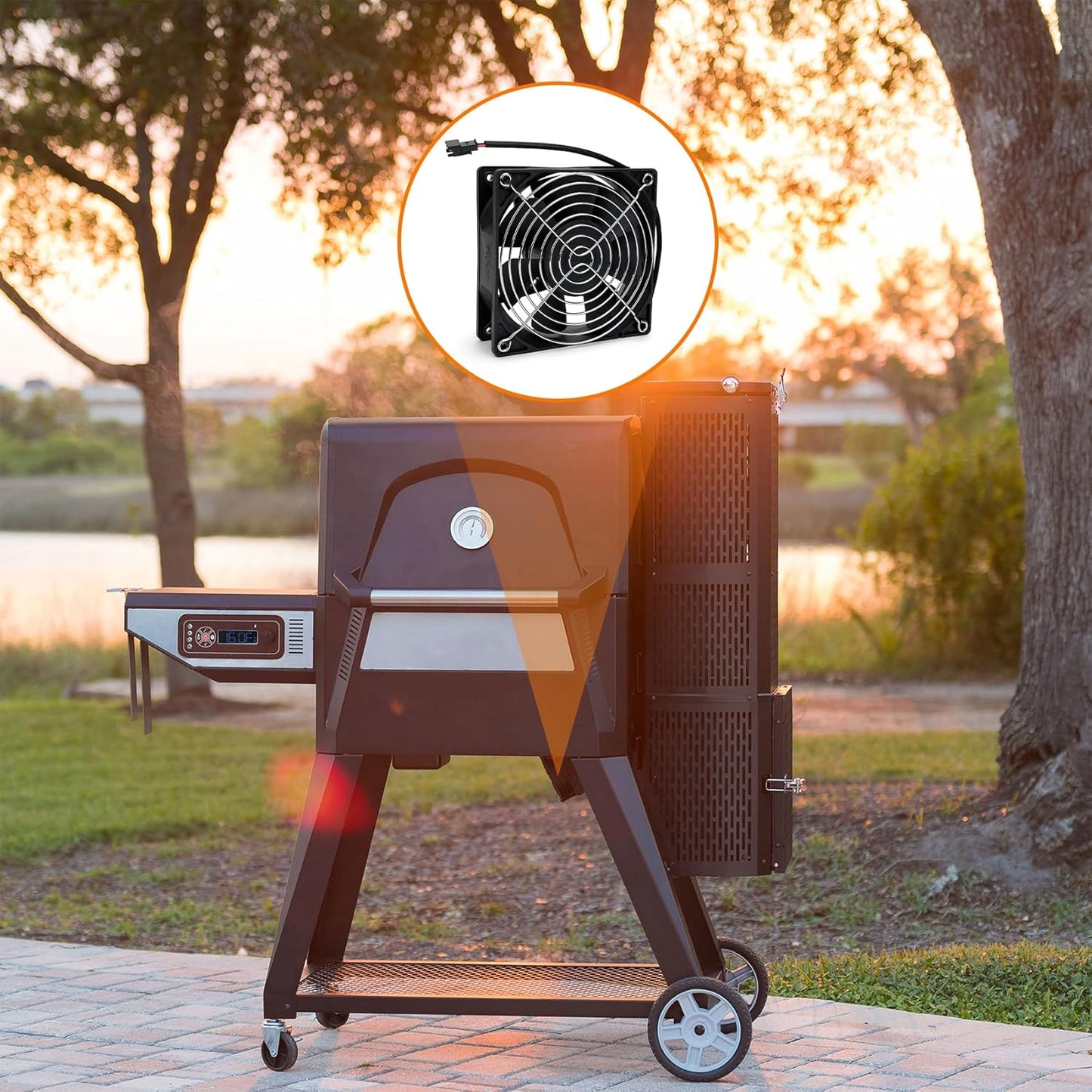 Fan Kit Compatible with Masterbuilt Gravity Series 560/800/1050 Digital Charcoal Grill & Smoker, Replacement V1258-DP02-C-514