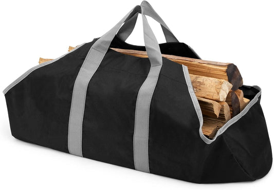 Canvas Firewood Carrier Bag, Durable Firepalce Log Tote with Handles for Wood Fire Stove, Outdoor Camping V1258-DP02-C-517