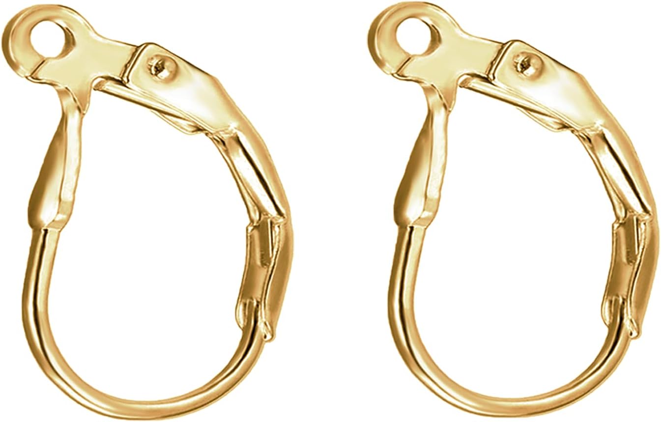14k Gold Filled Leverback Earring Hooks 4pcs French Ear Wire Lever Back Earwire for Jewelry Making Crafting V1258-DP02-C-521