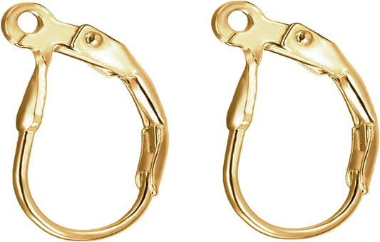 14k Gold Filled Leverback Earring Hooks 4pcs French Ear Wire Lever Back Earwire for Jewelry Making Crafting V1258-DP02-C-521