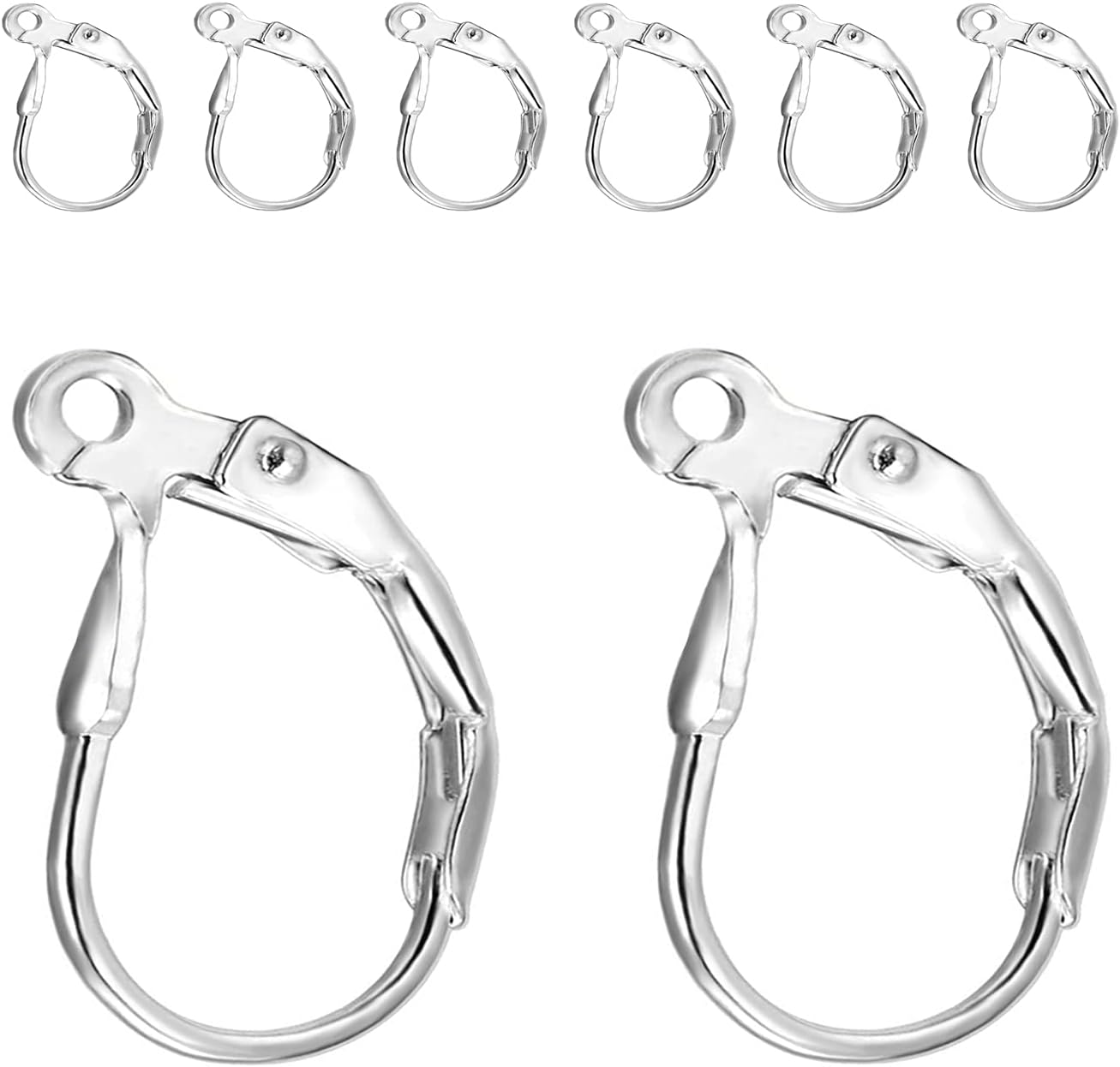 925 Sterling Silver Leverback Earring Hooks 8pcs French Ear Wire Lever Back Earwire for Jewelry Making V1258-DP02-C-522