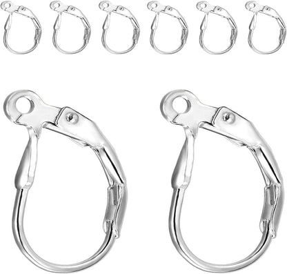 925 Sterling Silver Leverback Earring Hooks 8pcs French Ear Wire Lever Back Earwire for Jewelry Making V1258-DP02-C-522