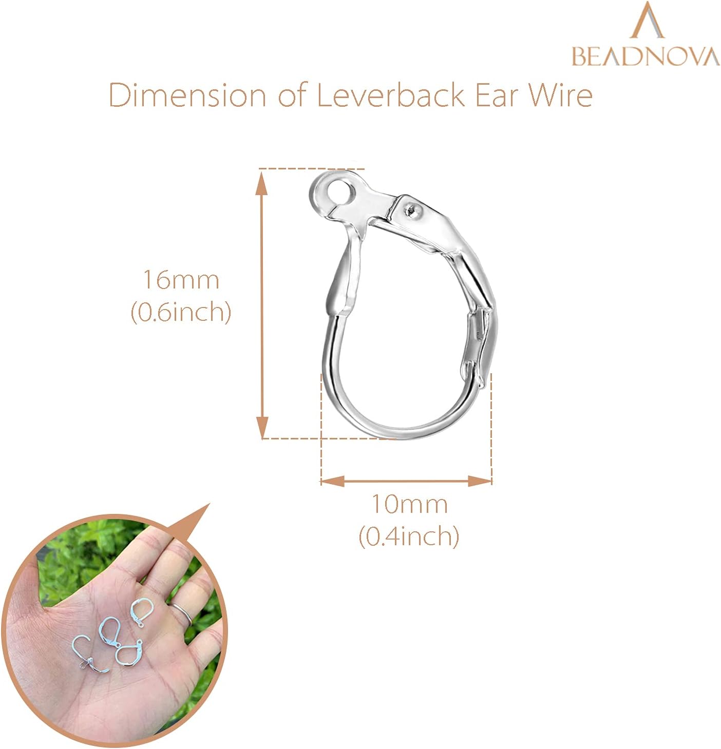 925 Sterling Silver Leverback Earring Hooks 8pcs French Ear Wire Lever Back Earwire for Jewelry Making V1258-DP02-C-522