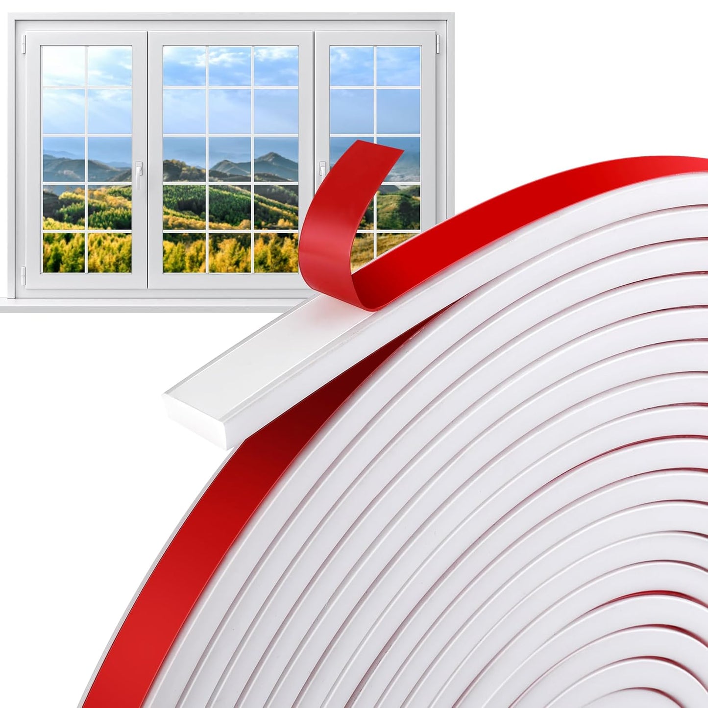 33 Ft Window Grille Inserts Grid Kit- TPE Self-Adhesive Peel and Stick Trim Molding- Flexible Moulding Trim V1258-DP02-C-534