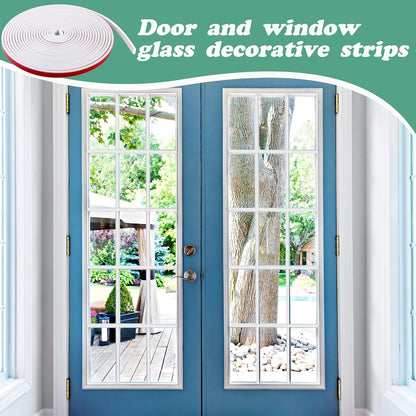 33 Ft Window Grille Inserts Grid Kit- TPE Self-Adhesive Peel and Stick Trim Molding- Flexible Moulding Trim V1258-DP02-C-534