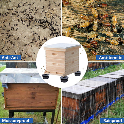 3 Sets/12Pcs Beehive Stands- Sturdy Beehive Feet Stands- Beehive Base Beekeeping Hive Support Tools for V1258-DP02-C-536