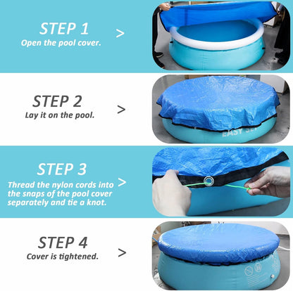 10 Ft Dust Pool Cover Protector-Solar Cover for Round Frame Pools-Pool Cover for Round Inflatable-Pool Cover V1258-DP02-C-539