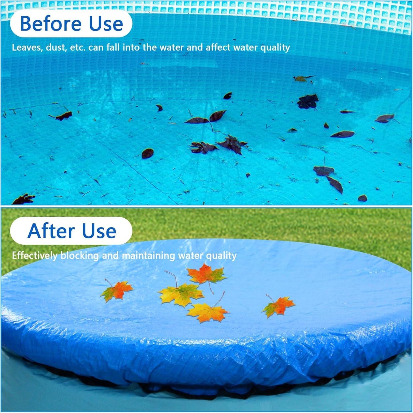 10 Ft Dust Pool Cover Protector-Solar Cover for Round Frame Pools-Pool Cover for Round Inflatable-Pool Cover V1258-DP02-C-539