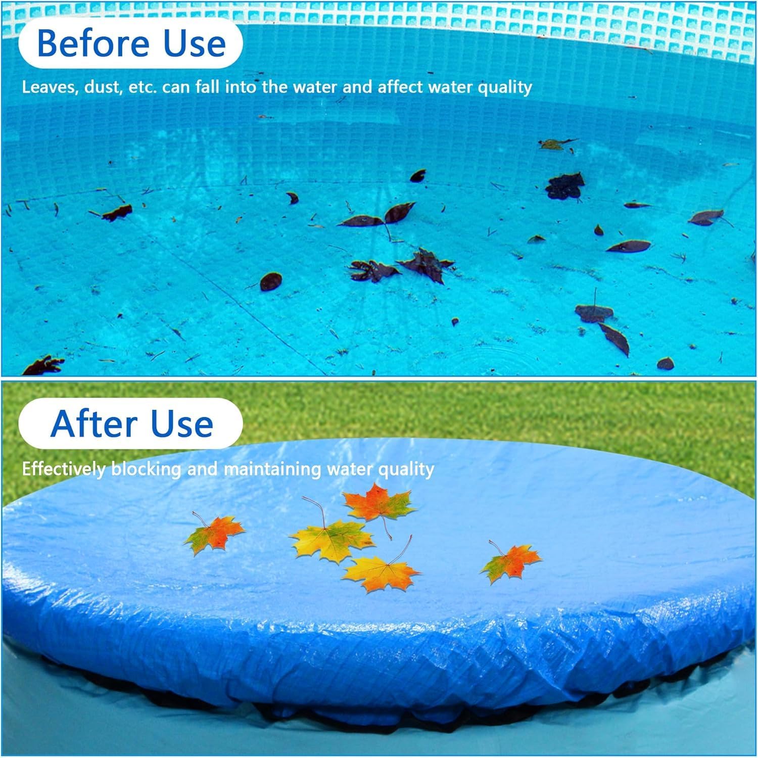 10 Ft Dust Pool Cover Protector-Solar Cover for Round Frame Pools-Pool Cover for Round Inflatable-Pool Cover V1258-DP02-C-539