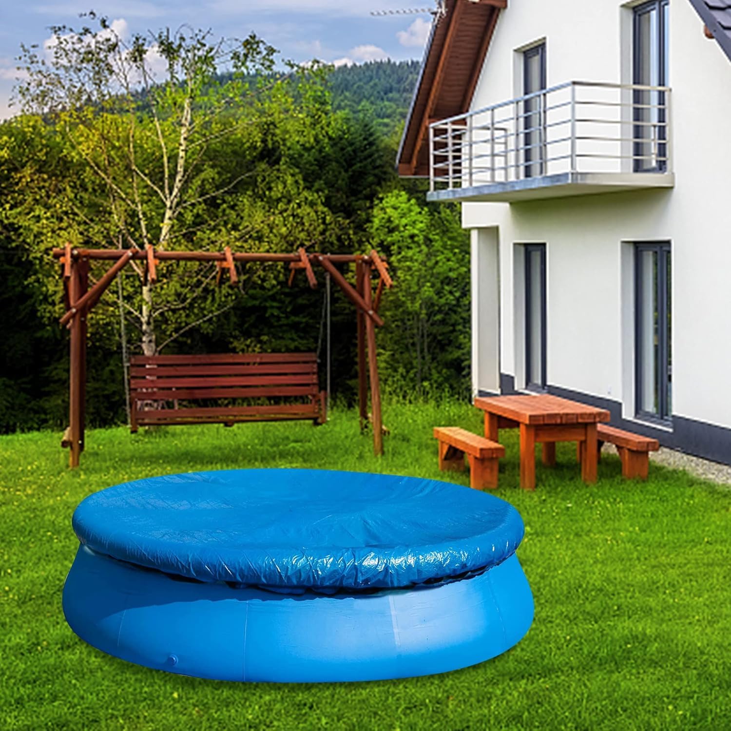 10 Ft Dust Pool Cover Protector-Solar Cover for Round Frame Pools-Pool Cover for Round Inflatable-Pool Cover V1258-DP02-C-539