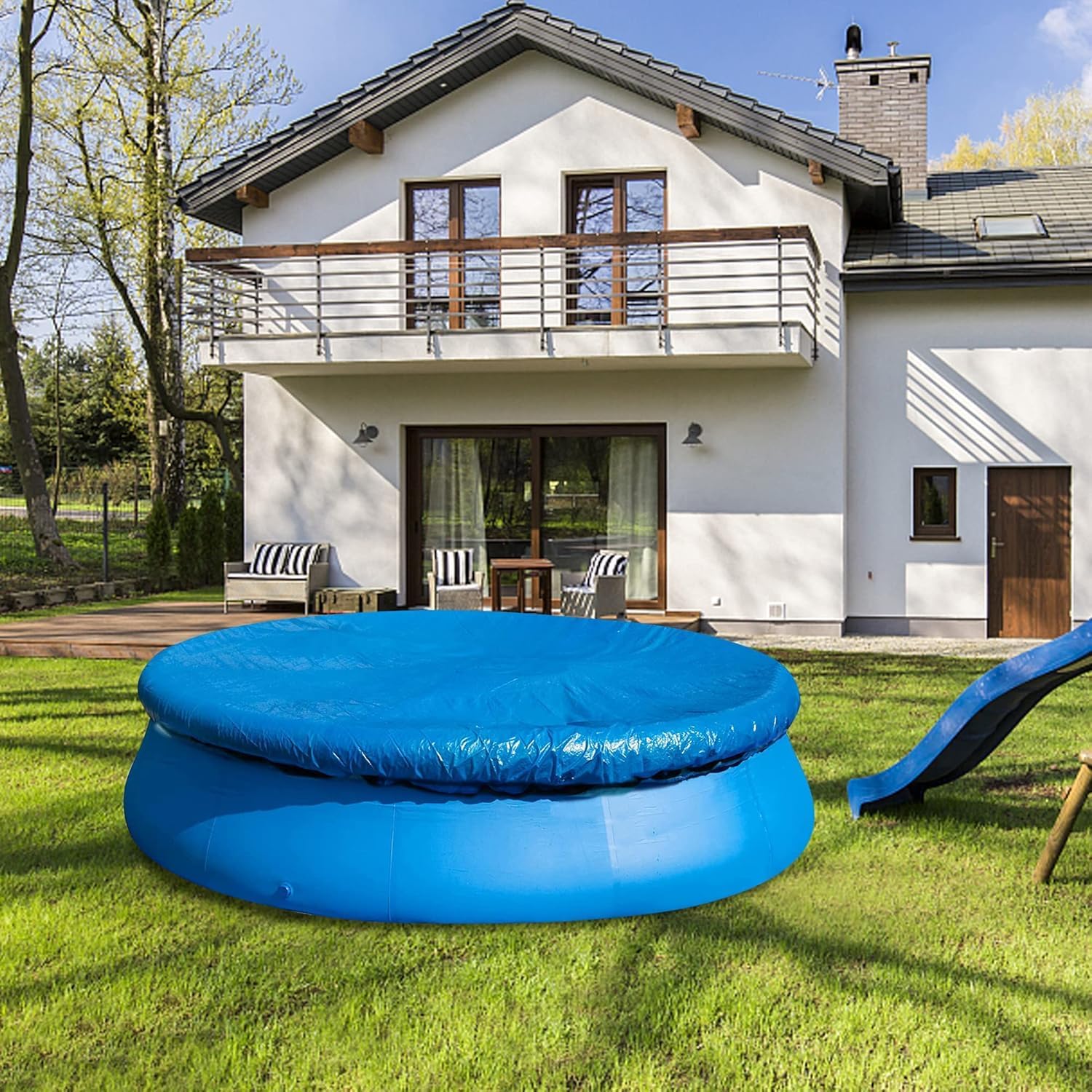 10 Ft Dust Pool Cover Protector-Solar Cover for Round Frame Pools-Pool Cover for Round Inflatable-Pool Cover V1258-DP02-C-539