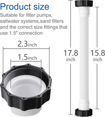 15.8" Pool Pump Replacement Hose- Salt Water Pump Hose for Above Ground Pool- Pool Sand Filter Pump Hose for V1258-DP02-C-543