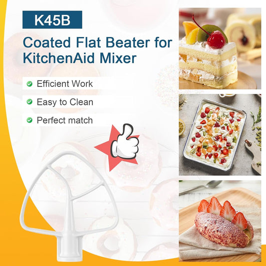 K45B Coated Flat Beater for KitchenAid Mixer, Kitchen Aid Mixer Accessory Kitchenaid Mixer Attachments V1258-DP02-C-550