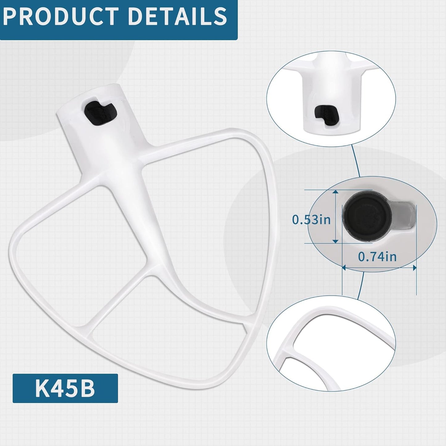 K45B Coated Flat Beater for KitchenAid Mixer, Kitchen Aid Mixer Accessory Kitchenaid Mixer Attachments V1258-DP02-C-550
