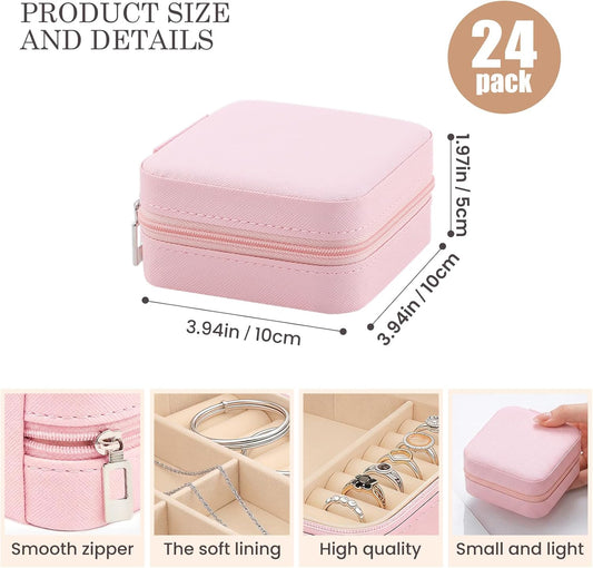 24 Pcs Travel Jewelry Box Exquisite Travel Jewelry Case Portable Jewellery Storage Holder Organizer Box Small V1258-DP02-C-552
