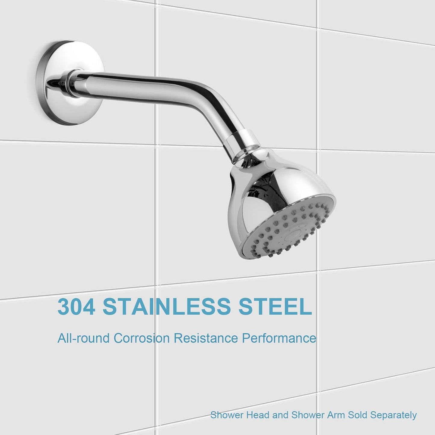 Shower Arm 10 in Bundle with 9 Mode Shower Head, Chrome V1258-DP02-C-566