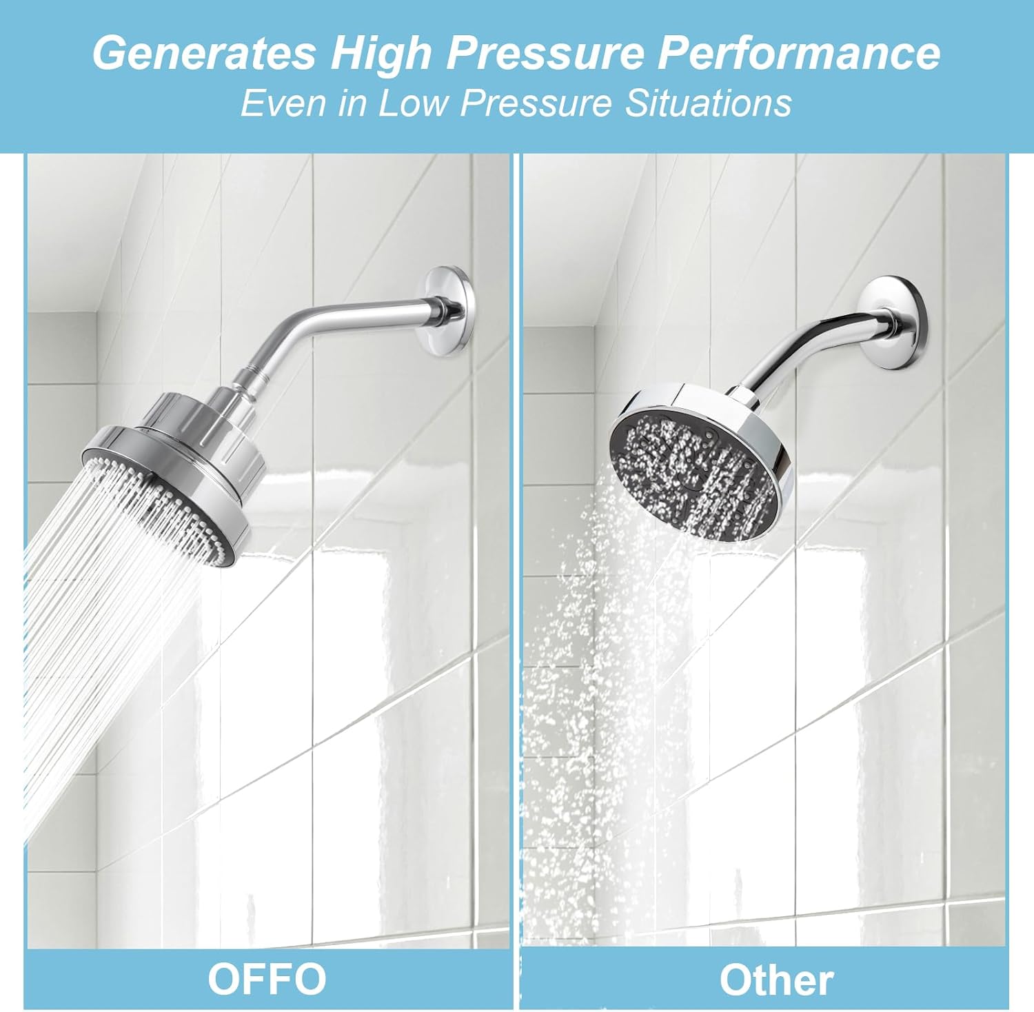 Shower Arm 10 in Bundle with 6 Mode Filtered Shower Head, Chrome V1258-DP02-C-567