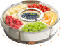 Divided Serving Tray with Lid and Handle, Stackable Snackle Box Container for Fruits Candy Organizer, V1258-DP02-C-574