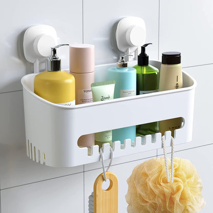 Suction Cup Shower Caddy - No Drilling Removable Shower Caddy - Powerful Suction Shower Organizer Max Hold V1258-DP02-C-578