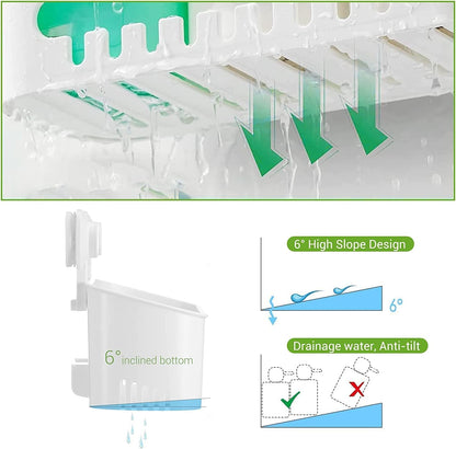 Suction Cup Shower Caddy - No Drilling Removable Shower Caddy - Powerful Suction Shower Organizer Max Hold V1258-DP02-C-578