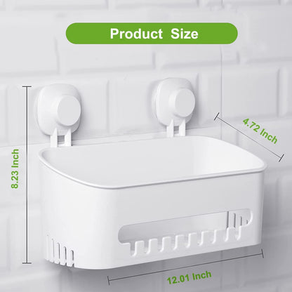Suction Cup Shower Caddy - No Drilling Removable Shower Caddy - Powerful Suction Shower Organizer Max Hold V1258-DP02-C-578