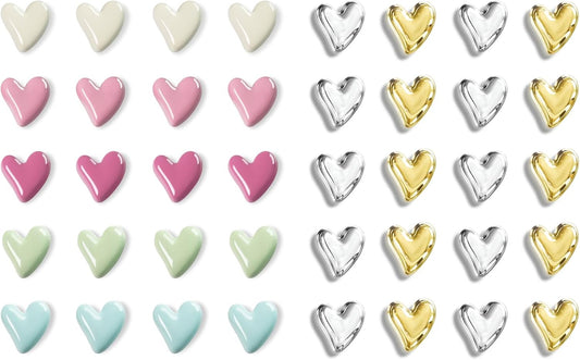 Cute Refrigerator Magnets, Colorful Love Fridge Magnets for Whiteboard Cabinet Locker, Resin Heart Decorative V1258-DP02-C-58