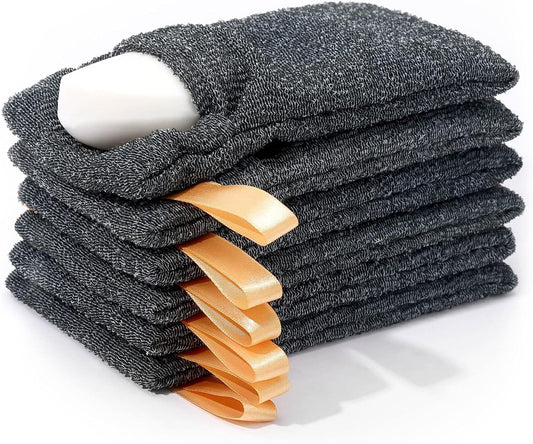 6-Pack Soap Pocket Exfoliating Soap Saver Pouch, Body Scrubber Rough Sponge Exfoliator for Bath or Shower, V1258-DP02-C-584