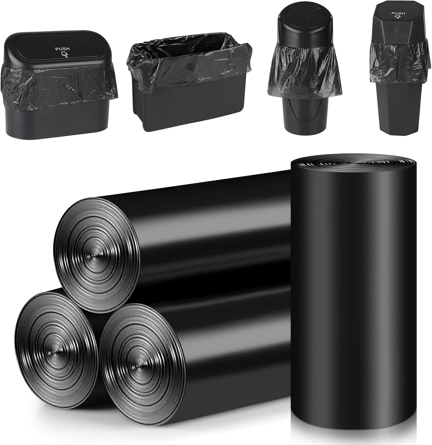 Car Trash Can with Lid + Mini Car Garbage Bags for Auto Trash Bin V1258-DP02-C-589