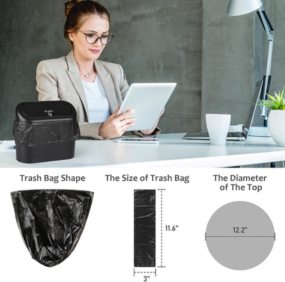 Car Trash Can with Lid + Mini Car Garbage Bags for Auto Trash Bin V1258-DP02-C-589