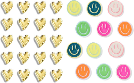 Cute Refrigerator Magnets, Colorful Smile Face Fridge Magnets for Whiteboard Cabinet Locker, Resin Love Heart V1258-DP02-C-59
