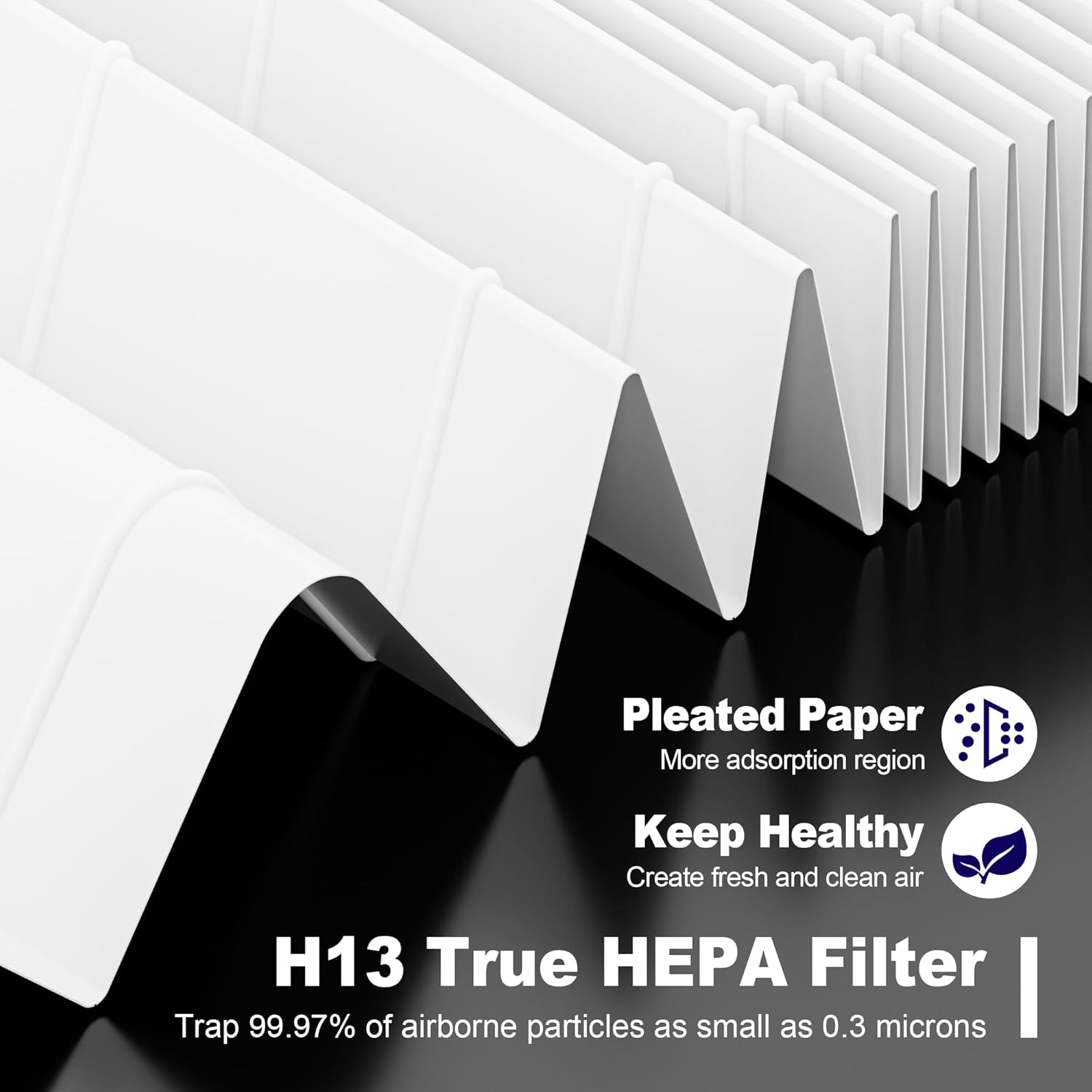 LV-H132 Replacement Filter Compatible with LEVOIT LV-H132 Air Puifier, 3-in-1 H13 Grade True HEPA V1258-DP02-C-606