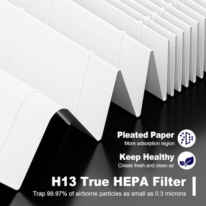 LV-H132 Replacement Filter Compatible with LEVOIT LV-H132 Air Puifier, 3-in-1 H13 Grade True HEPA V1258-DP02-C-606