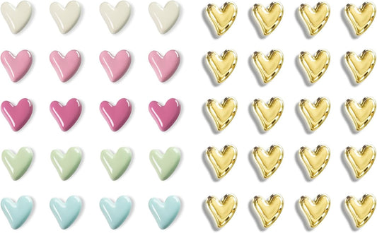 Cute Refrigerator Magnets, Colorful Heart Fridge Magnets for Whiteboard Cabinet Locker, Love Resin Decorative V1258-DP02-C-61