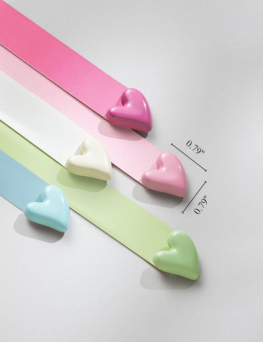 Cute Refrigerator Magnets, Colorful Heart Fridge Magnets for Whiteboard Cabinet Locker, Love Resin Decorative V1258-DP02-C-61