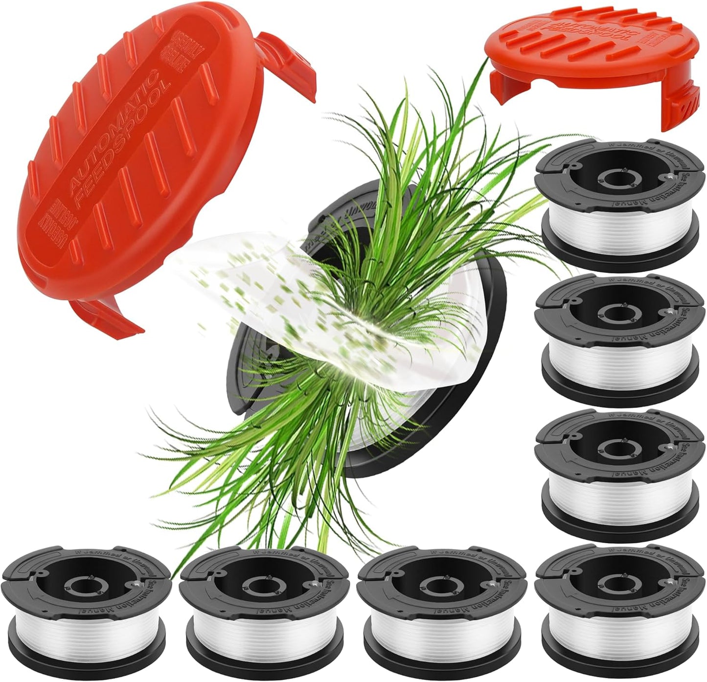 10 Pack Weed Eater String Compatible with Black and Decker 0.065" AF-100 Autofeed Replacement Spools 240ft V1258-DP02-C-611
