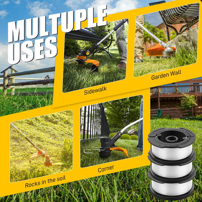 10 Pack Weed Eater String Compatible with Black and Decker 0.065" AF-100 Autofeed Replacement Spools 240ft V1258-DP02-C-611