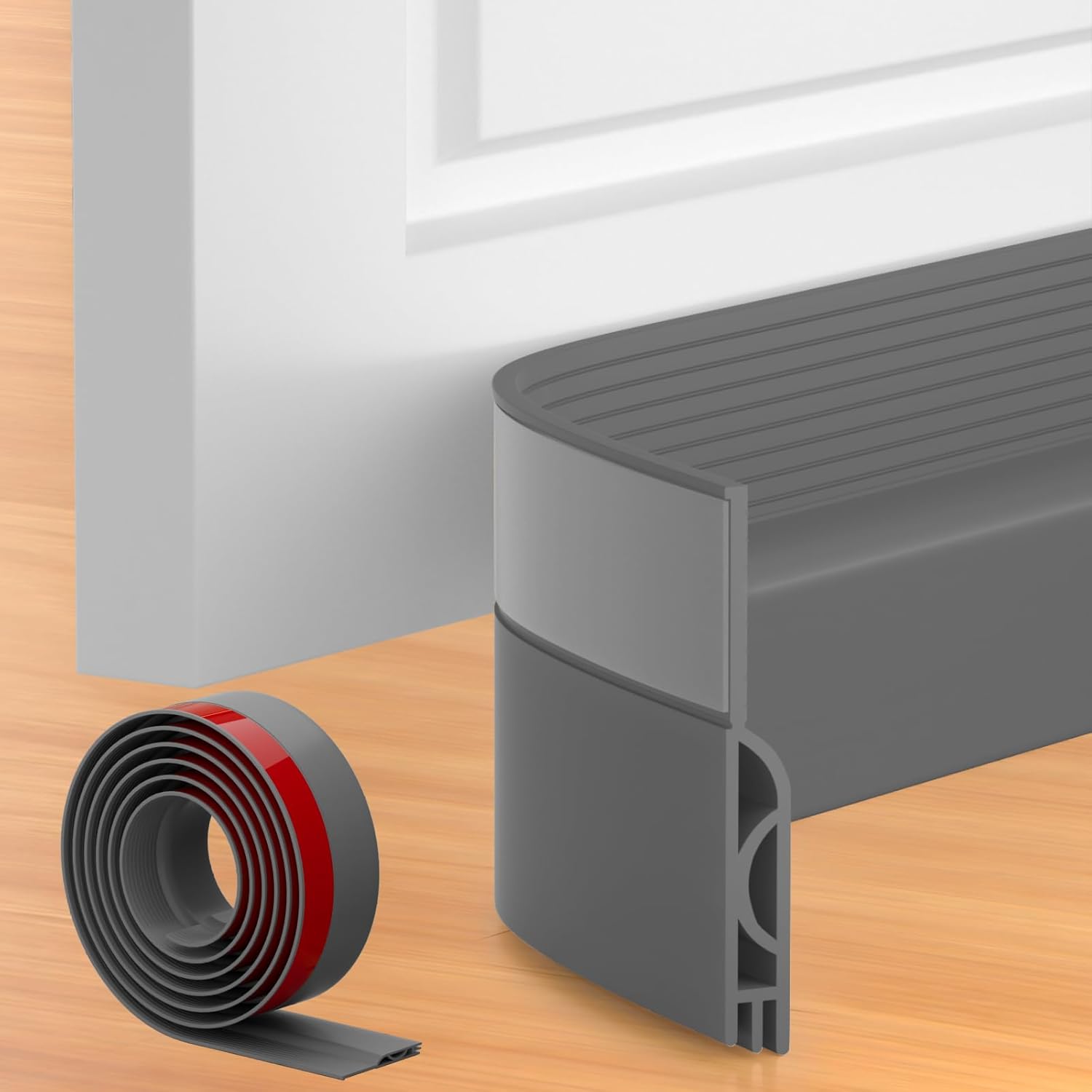 39 Inch Door Draft Stopper 2 Pack Black & Gray V1258-DP02-C-617