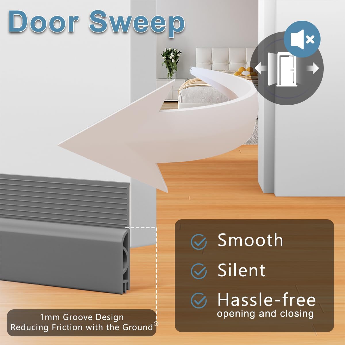 39 Inch Door Draft Stopper 2 Pack Black & Gray V1258-DP02-C-617